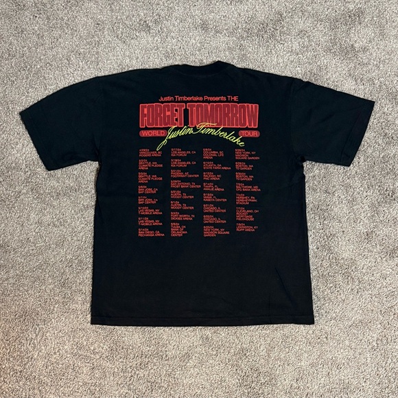 2024 Official Justin Timberlake Tour “Forget Tomorrow World Tour” Medium Tee - Picture 6 of 7